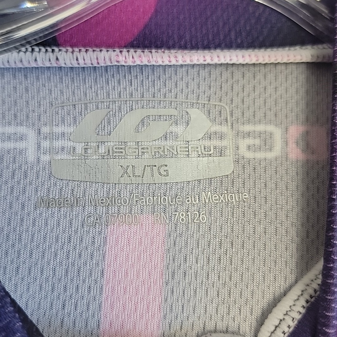 Louis Garneau Women’s XL Cycling Jersey Shirt Top Black White Pink Purple Navy