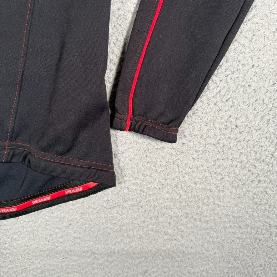 Specialized Cycling Jacket Mens Large Black Full Zip Outdoor Stretch Pockets